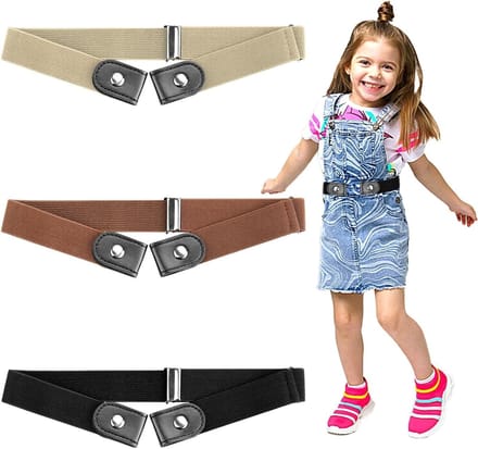Verstelbare elastische riem zonder gesp - 3-delige set voor kinderen, onzichtbaar en comfortabel