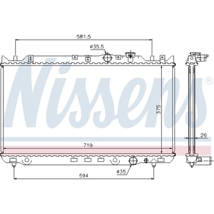 Radiator, motorkoeling NISSENS 62482A