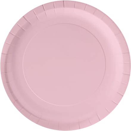 Wegwerpbordjes Pastel licht roze, 23cm - 8st