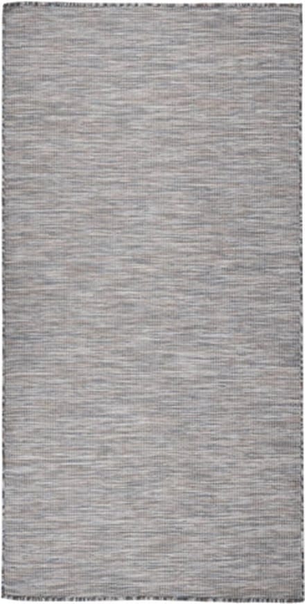 vidaXL - Buitenkleed - platgeweven - 100x200 - cm - bruin - en - blauw