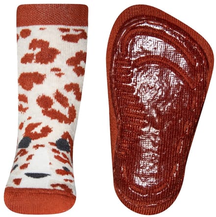 Ewers antislip sokken pantertje koper met beige