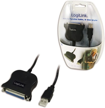 LogiLink USB 1.1 Aansluitkabel [1x USB 1.1 stekker A - 1x D-sub bus 25-polig] UA0054 1.50 m