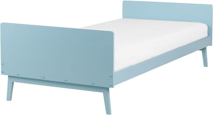 BONNAC - Eenpersoonsbed - Lichtblauw - 90 x 200 cm - Dennenhout