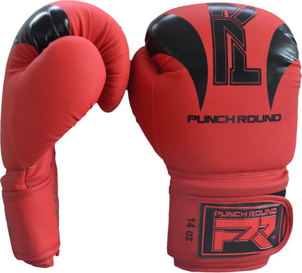 Punch Round Bokshandschoenen SLAM Mat Rood Zwart - 12 OZ