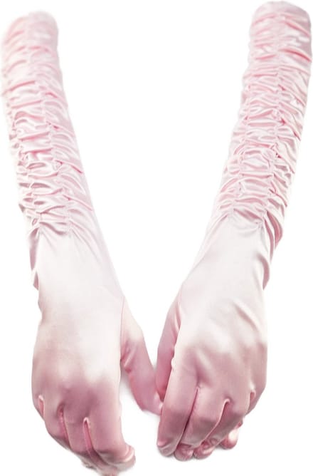 BamBella® - Handschoenen feest Lang Roze - dames - One Size