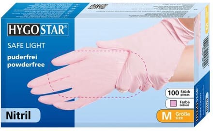 Hygostar nitril handschoen roze 100 stuks maat M