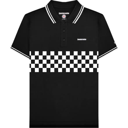 Lambretta Heren SS25 Tweekleurig Gestipt Poloshirt (Zwart, Wit)