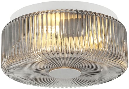 Kosilum - Paolina - Plafondlamp - Gerookt grijs en wit - Metaal en glas