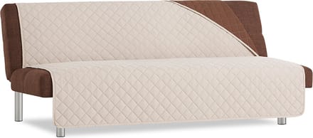 Duo Click Clack - Bankbeschermer zonder armleuningen - 100cm breed - Beige - Twee kanten te gebruiken