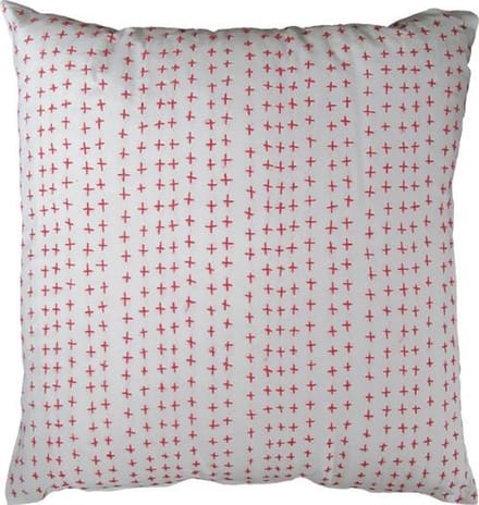 Yellow Charming Ashley Sierkussen - 50x50 cm - White/Red