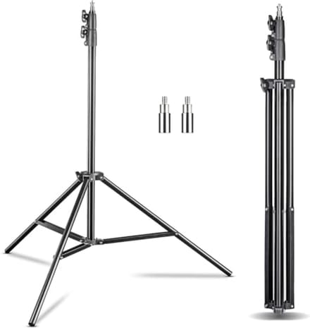 Set van 2 lampstatief 260 cm - Lichtstatief met veerdemping voor fotografie en studio