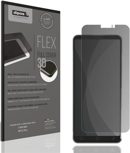 dipos FLEX – Matte Privacy Screenprotector geschikt voor CatCalls M15 Pro | Volledige Schermbescherming | Case-Friendly