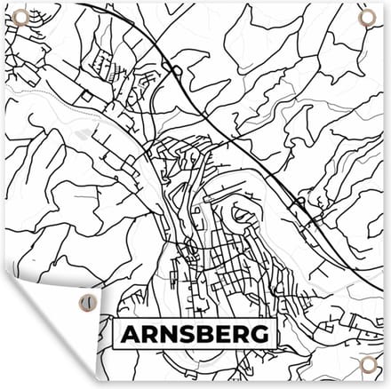 Tuindoek Arnsberg - Plattegrond - Kaart - Stadskaart - 100x100 cm