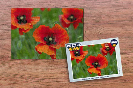 Puzzel Close-up van rode papavers - Legpuzzel - Puzzel 500 stukjes