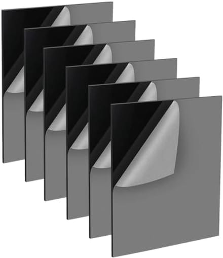 PromoHome 6 Zwarte Acrylplaten - 21x29,7 cm - Onbreekbaar & Multifunctioneel