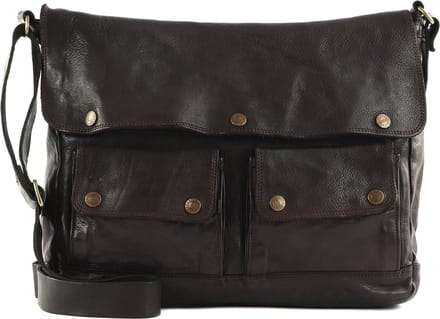CAMPOMAGGI Leren Schoudertas Apollo Crossbody Bag Moro Donkerbruin