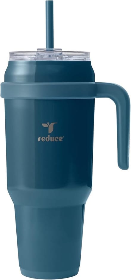 Grote Geïsoleerde Beker 55oz met Handvat, RVS, Dubbelwandig Vacuüm, Deksel en Rietje