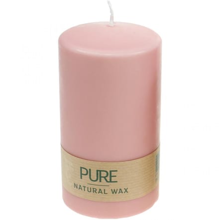 PURE stompkaars 130/70 roze decoratieve kaars duurzame natuurlijke was
