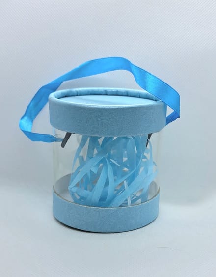 10 stuks blauw koker doosje karton acryl met lintje