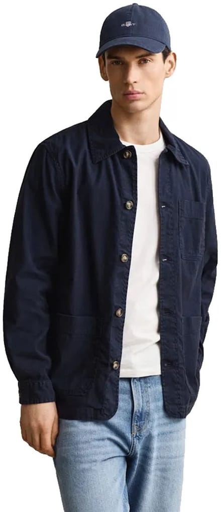 Gant 3250304 Linen Overshirt Blauw M Man
