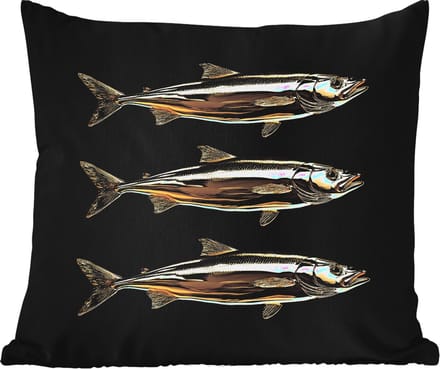 Tuinkussen - Vissen - Goud - Zwart - 40x40 cm - Weerbestendig