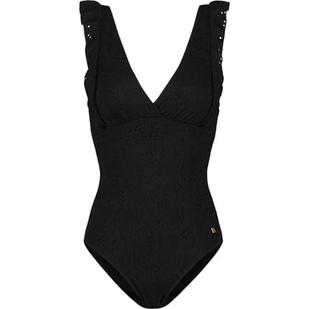 Beachlife - Maat 75D Black Embroidery ruches badpak - dames