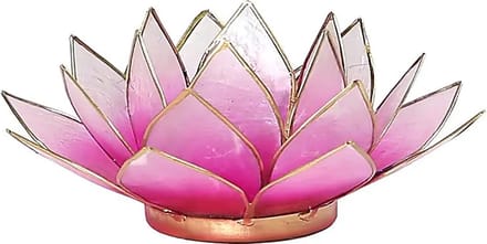 Lotus sfeerlicht roze/lichtroze goudrand - 13.5 cm - S