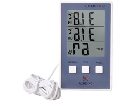 Digitale Thermometer Hygrometer - Temperatuur Vochtigheid Meter - Binnen Buiten Meten - Lcd Scherm Sensor - 14mm - Wit