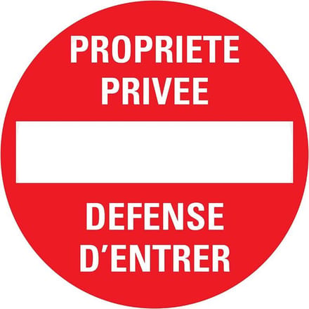 Pickup bord rond diameter 18 cm - Propriete privée-Défense d'entrer