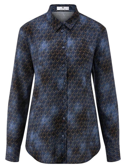 Lange blouse Van Peter Hahn blauw