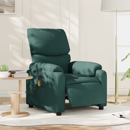 vidaXL - Massagestoel - elektrisch - verstelbaar - stof - donkergroen