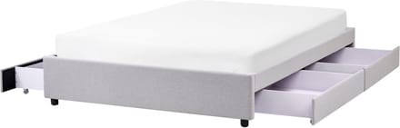PRADES - Bed met opbergruimte - Lichtgrijs - 140 x 200 cm - Polyester