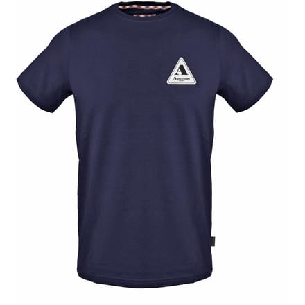 Aquascutum Heren borst Logo Regular T-Shirt (Marine)