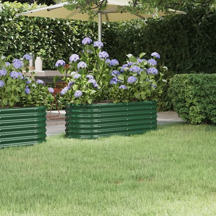 vidaXL - Plantenbak - 114x40x36 - cm - gegalvaniseerd - staal - groen