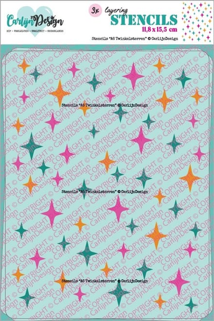 Stencils A6 Twinkel sterren 3 stuks