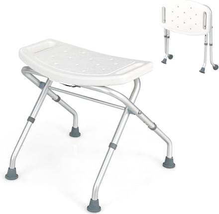 Antislip douchkruk – Verstelbaar 49–52,5 cm, aluminium, met armleuningen, 150 kg