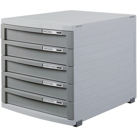 HAN CONTUR 1505-19 Ladebox Lichtgrijs DIN A4, DIN B4, DIN C4 Aantal lades: 5