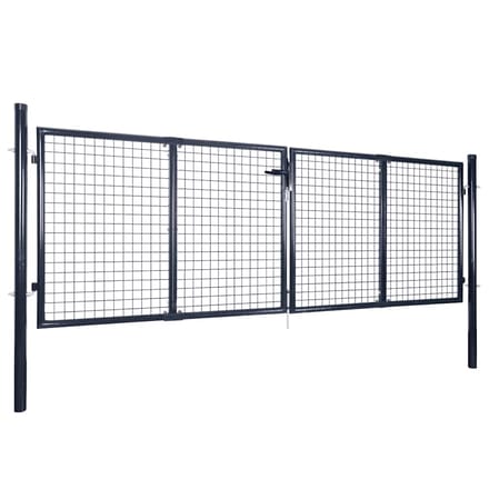 vidaXL - Tuinhek - van - gaas - gegalvaniseerd - staal - 300x100 - cm - grijs
