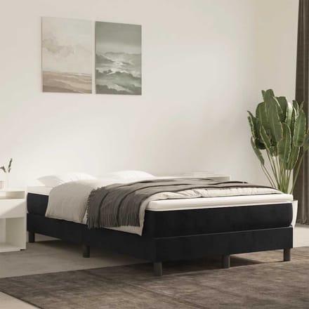 vidaXL - Pocketveringmatras - medium - 120x220x20 - cm - fluweel - zwart