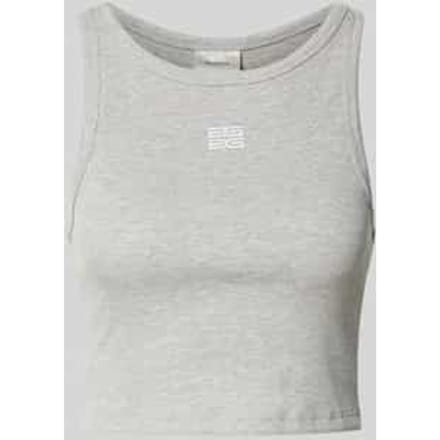 Korte top met labelstitching, model 'drew'