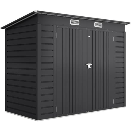 Gereedschapsschuur metaal met dubbele deuren - 249x121x183cm - grijs