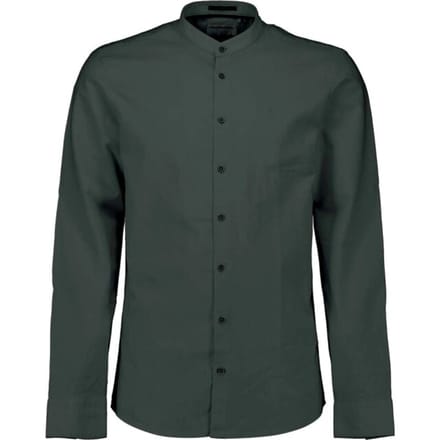 No Excess Shirt with linen granddad dark steel
