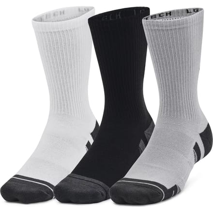 Under Armour UA Performance Tech 3pk Crew-GRY Unisex Sportsokken - Mod Grijs - Wit - Jet Grijs