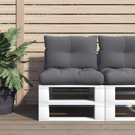 vidaXL - Palletkussens - 2 - st - stof - antracietkleurig