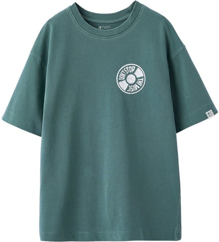 Jonen T-shirt met motief voor/achter, gewassen effect JONEN