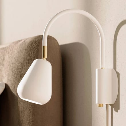 Nuura Aps Nuura wandspot Anoli, wit/goud, metaal, GU10, stekker