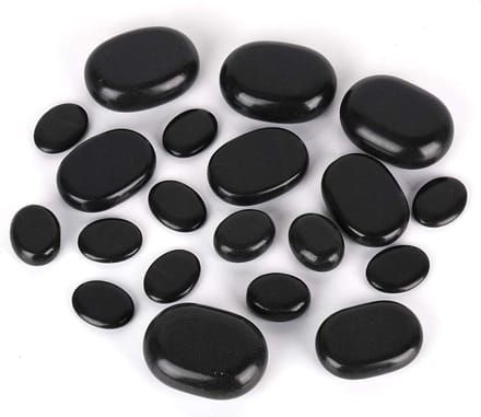 20 stuks basalt hot stone massagestenen set voor complete voetmassages - Hot Stone Set