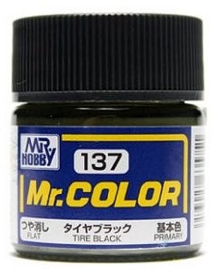 Gunze Mr. Hobby C-137 - Mr. Color 10 ml Tire Black - Lacquer Modelbouwverf