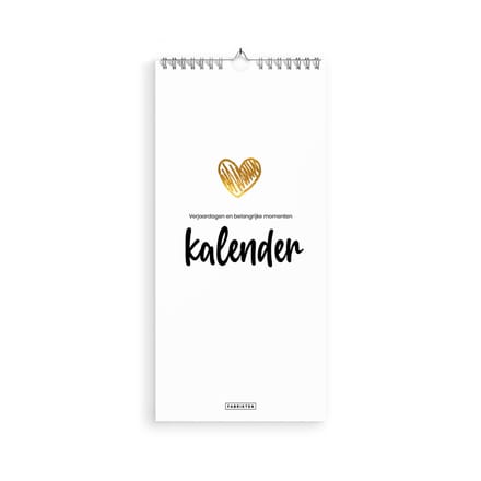 Fabrikten Verjaardagskalender Love - 14 x 29,7 cm - Hartjes