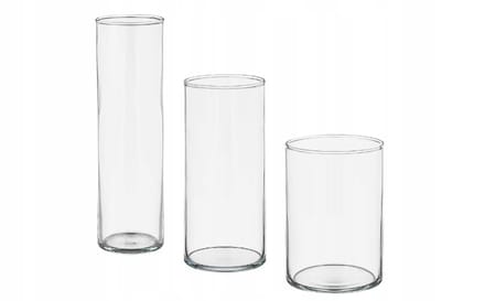 IKEA CYLINDER Vazen Set - 3 stuks, transparant glas